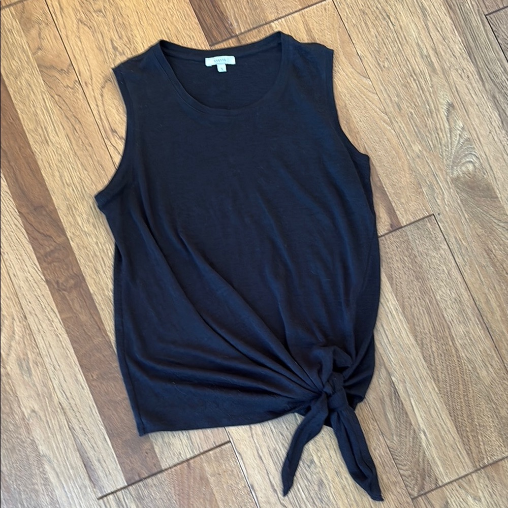 Stella & Dot Linen Blend Sleeveless Tie-Front Top
